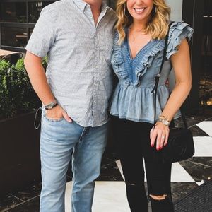 Mare x Anthropologie Chambray Peplum Top